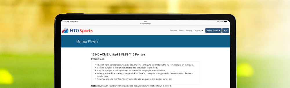 Events & Player Management